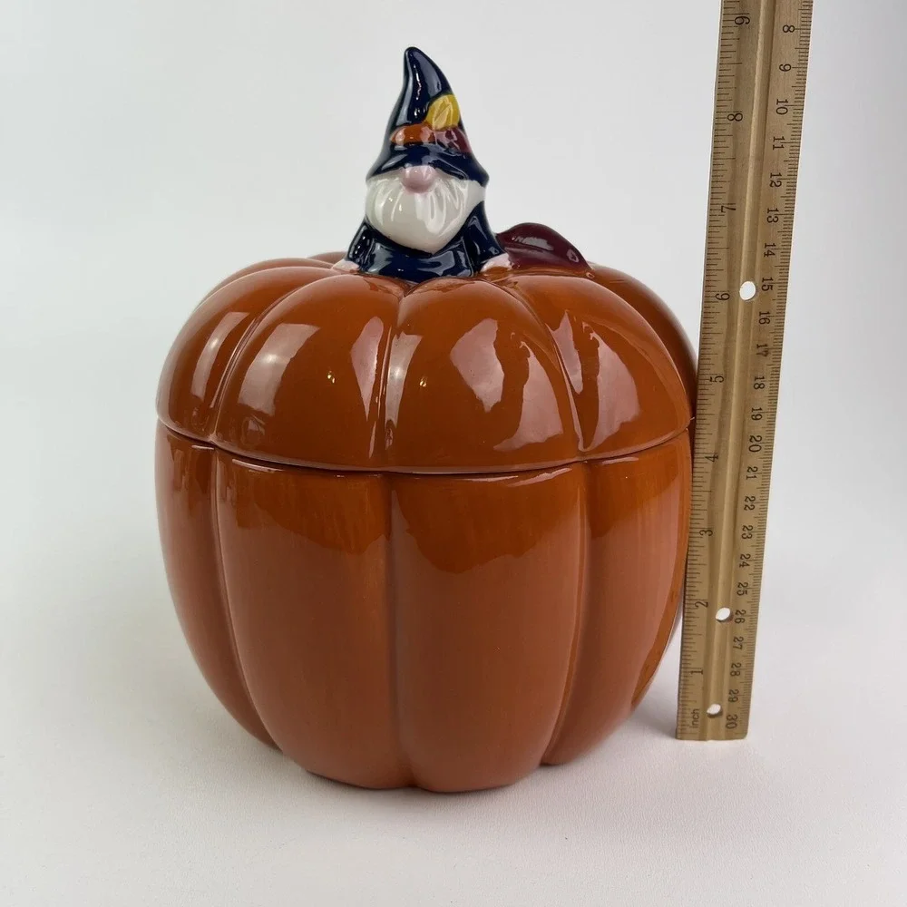 Sheffield Home Halloween Wizard Vintage Retro Large Pumpkin Cookie Biscuit Jar